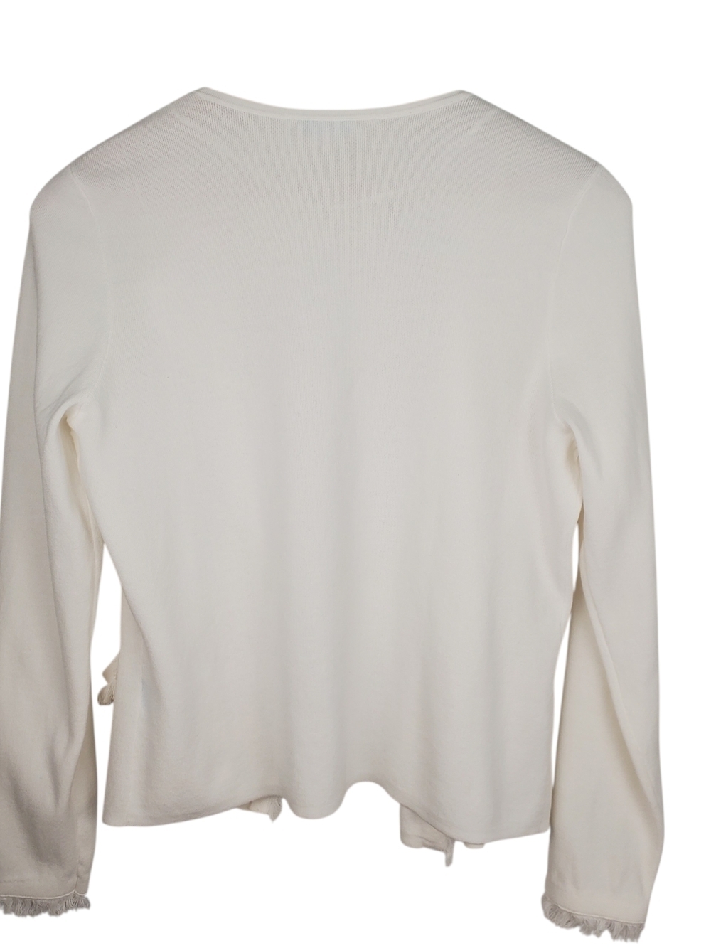 J. McLaughlin White Fringe Knit Cardigan (Size M) . #249 - Picture 7 of 11